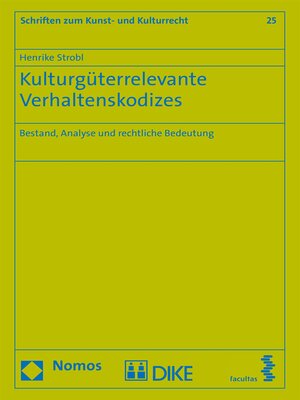 cover image of Kulturgüterrelevante Verhaltenskodizes
